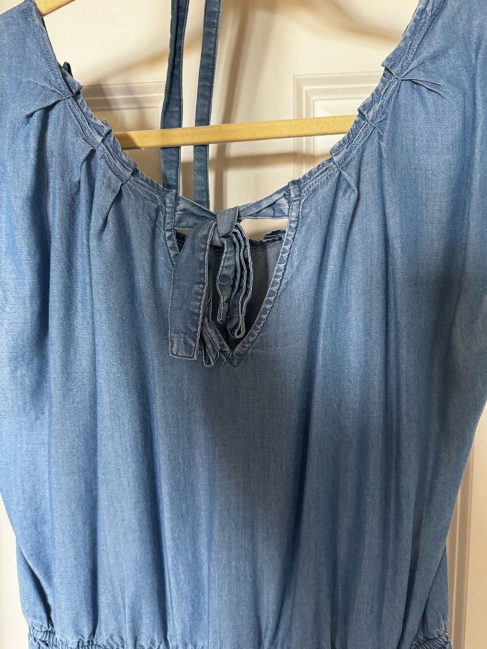 LC Lauren Conrad Denim-Blue Tie-Neck Midi Dress - Picture 2 of 3